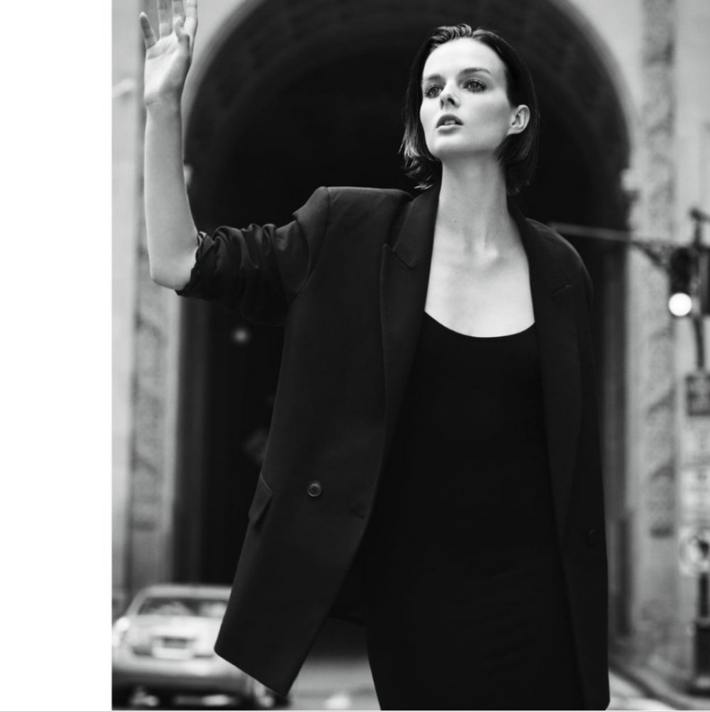 ZARA BLACK DOUBLE-BREASTED OVERSIZED BLAZER size XS - Picture 4 of 9